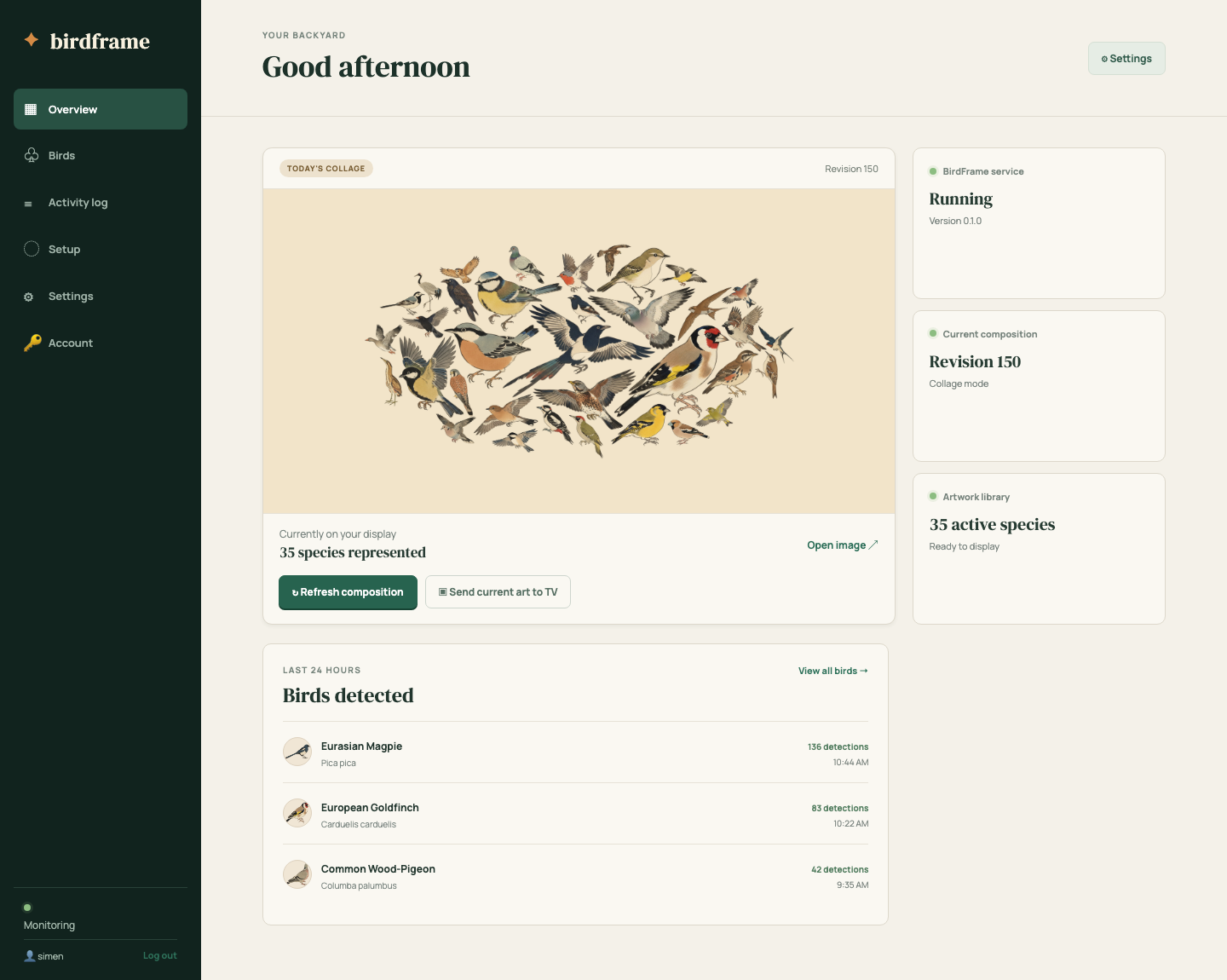 Birdframe Screenshot
