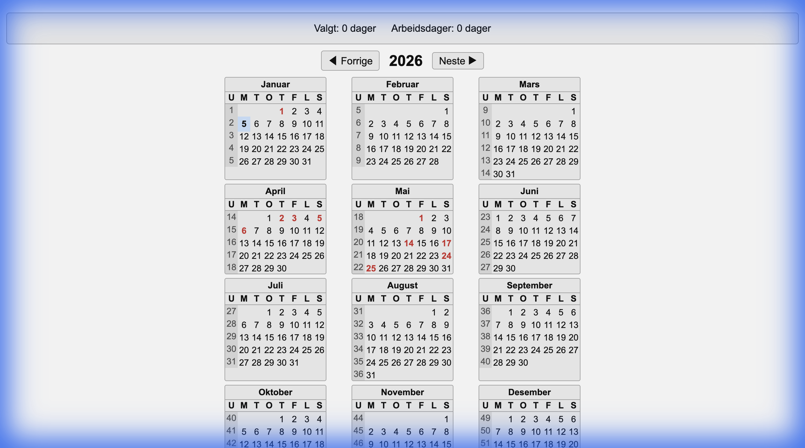 År.xyz Calendar Project Screenshot
